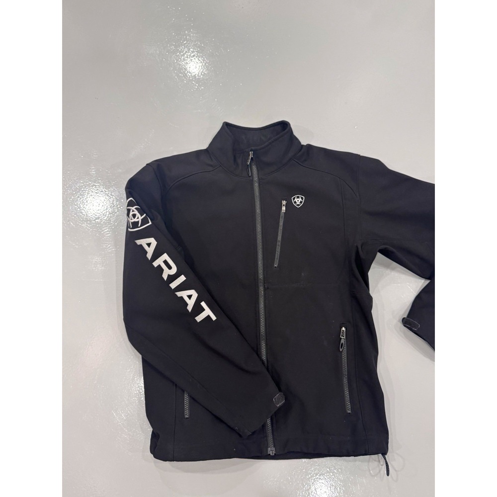 Ariat Men's Black Full Zip Jacket Stand-Up Collar Zip Pockets Regular Fit S